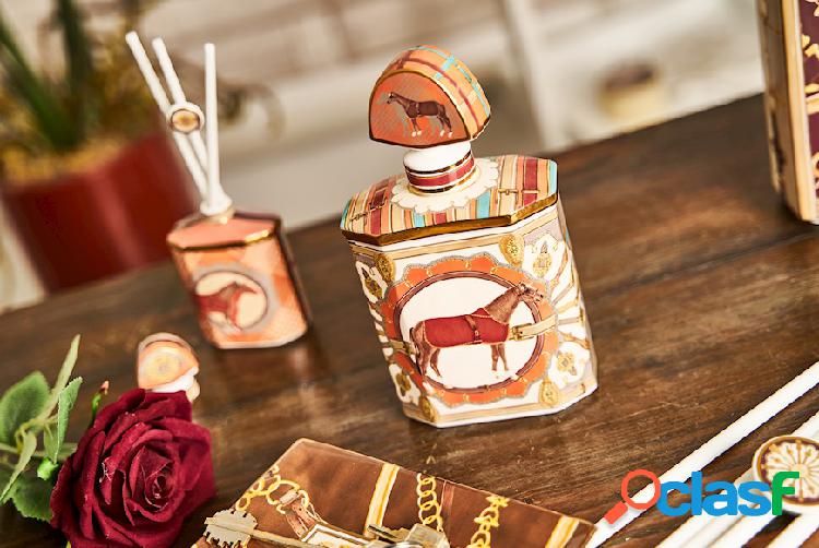 Baci Milano Bottiglia diffusore Horses porcellana arancione