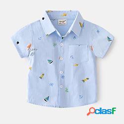 Bambino Da ragazzo Camicia Manica corta Bianco Azzurro