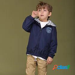 Bambino Da ragazzo Cappotto Manica lunga Blu turchese Liscio