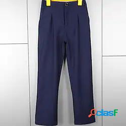 Bambino Da ragazzo Pantaloni Bianco Nero Blu Reale Tinta