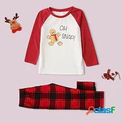 Bambino Unisex Natale Completo 2 pezzi Manica lunga Rosso A