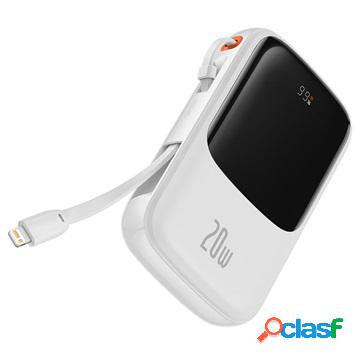 Baseus Qpow Pro Powerbank con cavo Lightning - Bianco