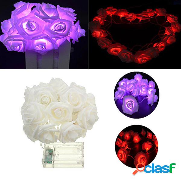 Batteria Powered 20LEDs Fiore viola fiore rosa rossa Fairy