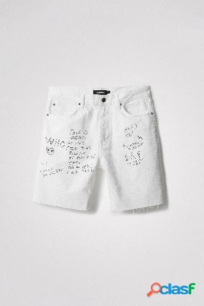 Bermuda denim scritte