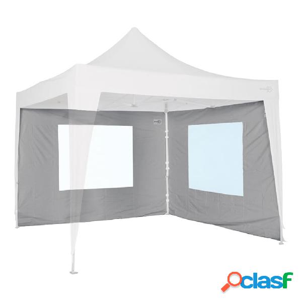 Bo-Camp Parete Laterale con Finestre per Tendone Grigio 3x3