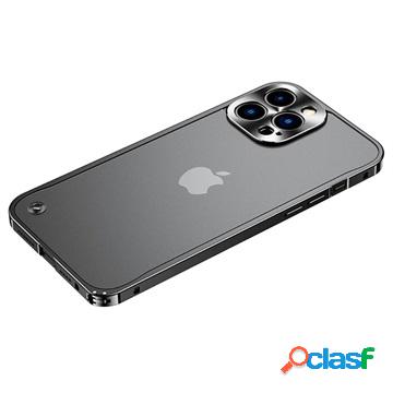 Bumper in metallo per iPhone 13 Pro Max con retro in vetro