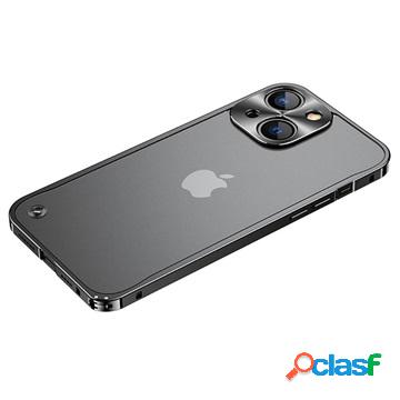 Bumper in metallo per iPhone 13 con retro in vetro temperato