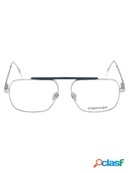 CALVIN KLEIN OCCHIALI UOMO CK18106045 METALLO BIANCO