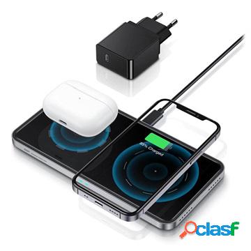 Caricabatterie wireless magnetico 2 in 1 ESR HaloLock per