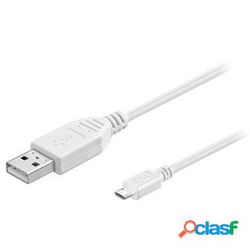 Cavo USB 2.0 / MicroUSB Goobay - Bianco