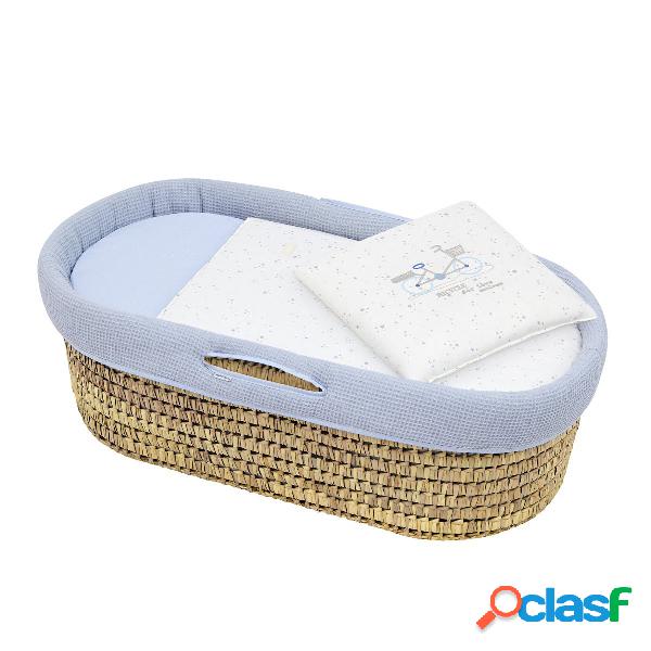 Cestone Palma Foderato Une Sky Azzurro 39X80X25 Cm