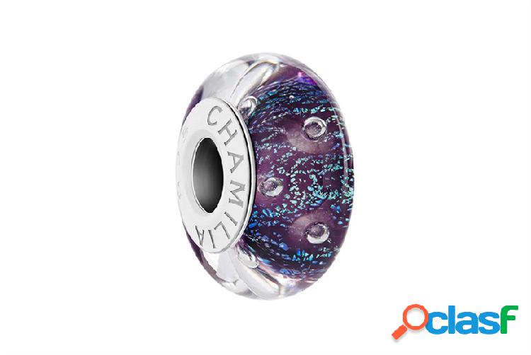 Chamilia Charm Colori argento Murano nero frizzante argento