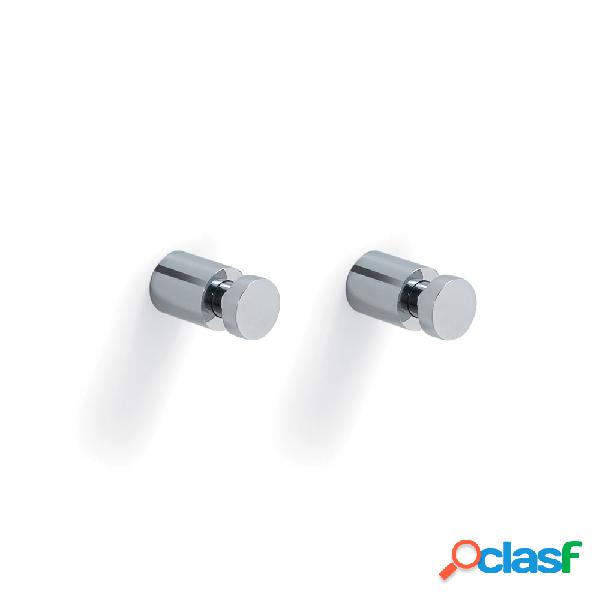 Coppia di appediabiti Gedy in ottone cromato lunghezza 3 cm
