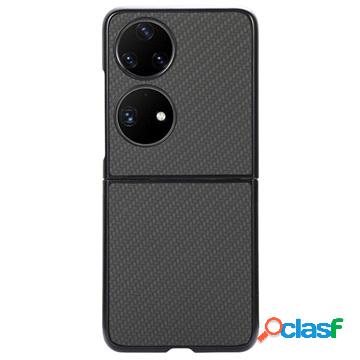 Cover Huawei P50 Pocket Slim - Fibra di carbonio - Nera