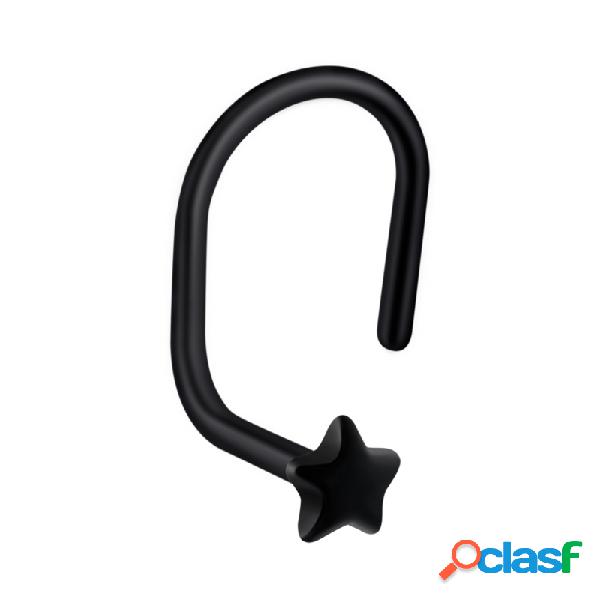 Curved nose ring (bioflex, black) Bioflex Piercing al naso &