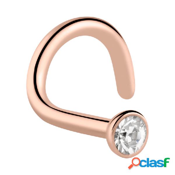 Curved nose stud (surgical steel, rose gold, shiny finish)