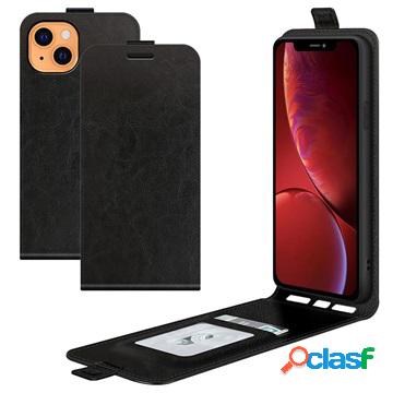 Custodia Flip Verticale per iPhone 13 con Porta Carte - Nera