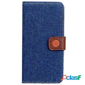 Custodia Portafoglio Jeans iPhone 6 / 6S - Blu