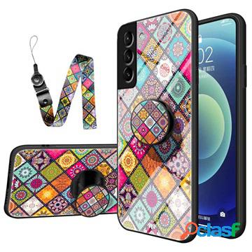 Custodia ibrida per Samsung Galaxy S22 5G motivo a scacchi -