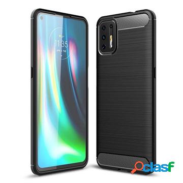 Custodia in TPU spazzolato Motorola Moto G9 Plus - Fibra di