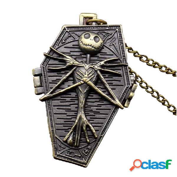 DEFFRUN Nightmare Before Christmas Quartz Pocket Watch Retro