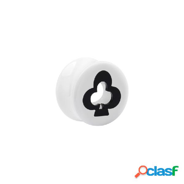 Double flared plug (acrylic, white) con spade design