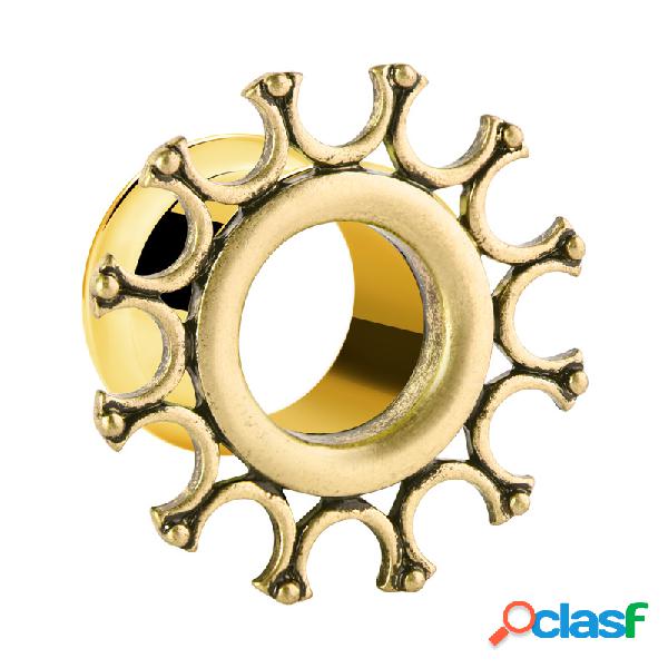 Double flared tunnel (surgical steel, gold) con vintage