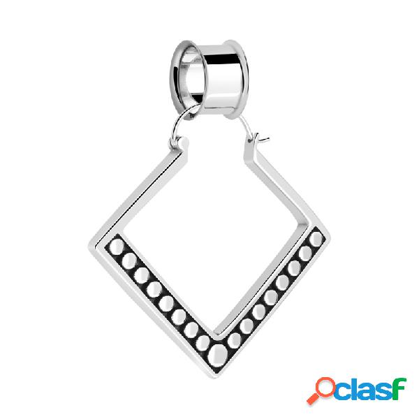 Double flared tunnel (surgical steel, silver) con Pendente