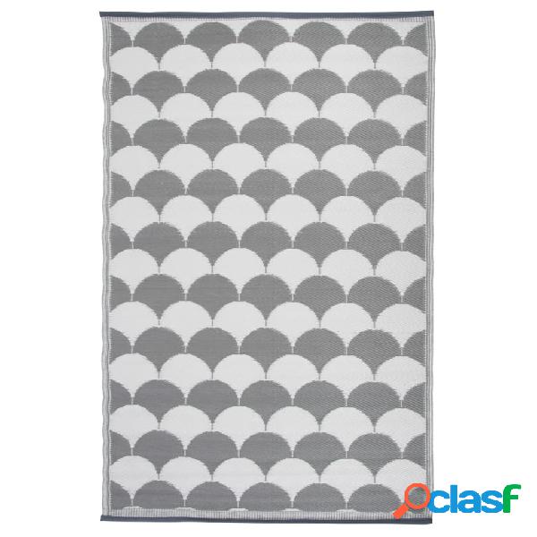 Esschert Design Tappeto da Esterno 180x121 cm Grigio Bianco
