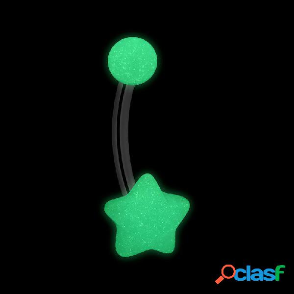'Glow in the Dark' Banana con stella Acciaio chirurgico 316L