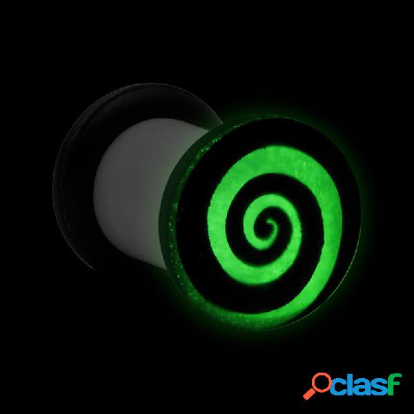 "Glow in the dark" single flared plug (acrylic, white) con