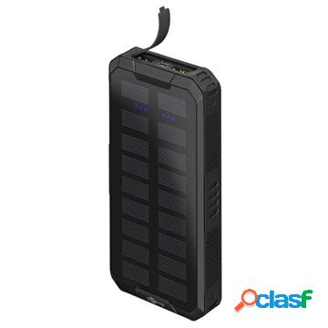 Goobay Fast Solar Power Bank 20000 mAh - USB-C, USB - Nero