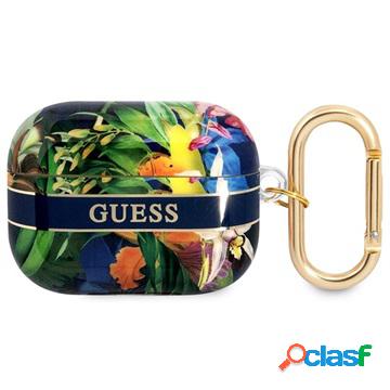 Guess Flower Strap Collection Custodia per AirPods Pro - blu