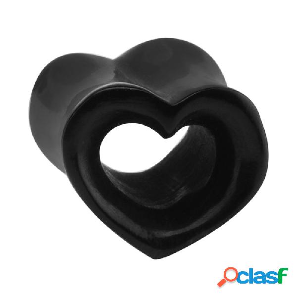 Heart-shaped double flared tunnel (horn, black) Corno Tunnel