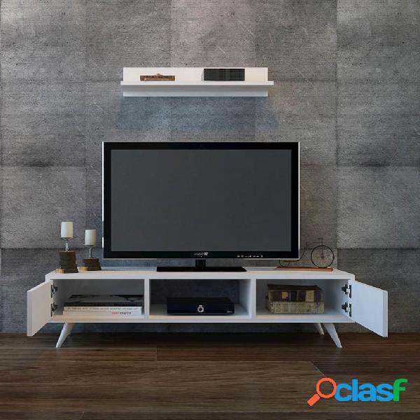 Homemania Mobile Porta TV Aspen 130x40x35 cm Bianco