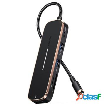 Hub USB-C 6 in 1 Usams US-SJ575 con porta HDMI - nero