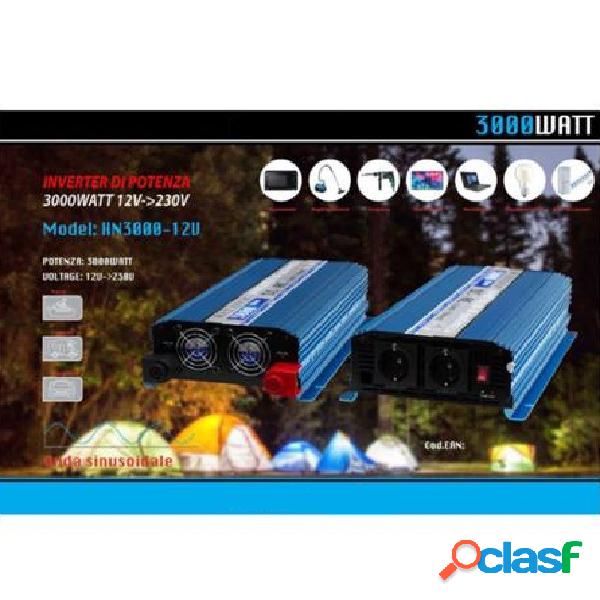 INVERTER DI POTENZA 3000W ONDA SINUSOIDALE DA 12V A 230V