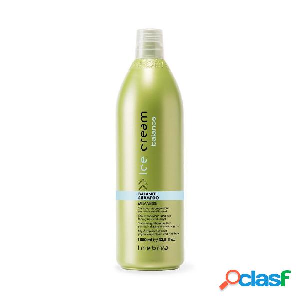 Inebrya balance shampoo mela verde, seboregolatore per cute
