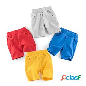 Kids Boys 1 PC Pants Shorts Green Blue Black Solid Colored