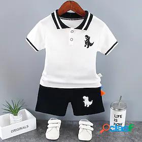 Kids Boys Polo Shirt Shorts Clothing Set Short Sleeve 2
