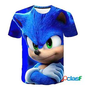 Kids Boys T shirt Short Sleeve Sonic 3D Print Crewneck
