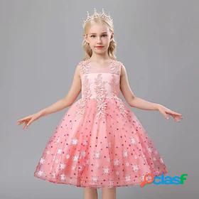 Kids Little Girls Dress Floral Party Performance A Line