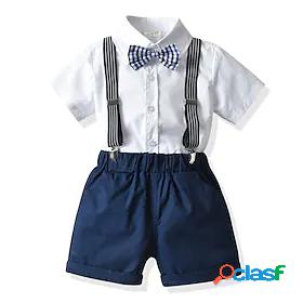 Kids Toddler Boys Suit Blazer Shirt Shorts Clothing Set