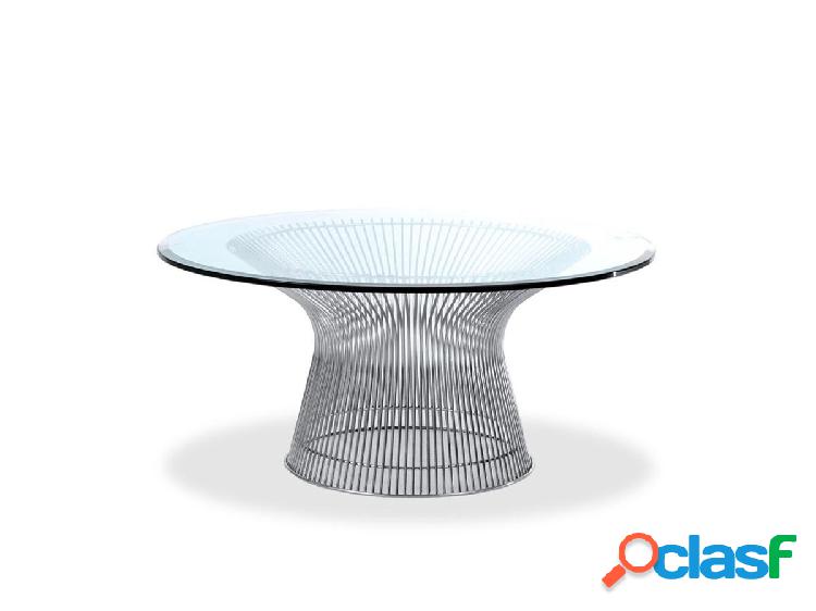 Knoll Platner Tavolo - Top Cristallo Trasparente / Polished