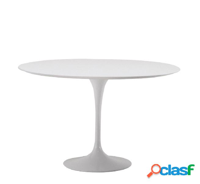 Knoll Saarinen Tavolo Ø 91 - Top Laminato Bianco/Rilsan
