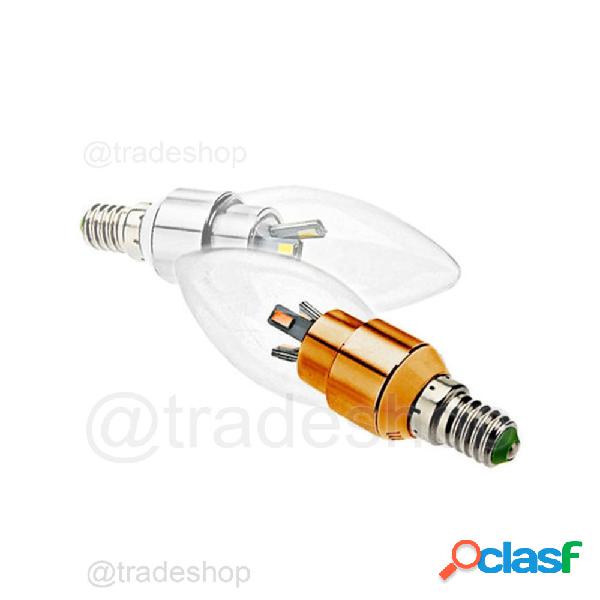 LAMPADA LAMPADINA LED OLIVA SMD VETRO TRASPARENTE 3W E14