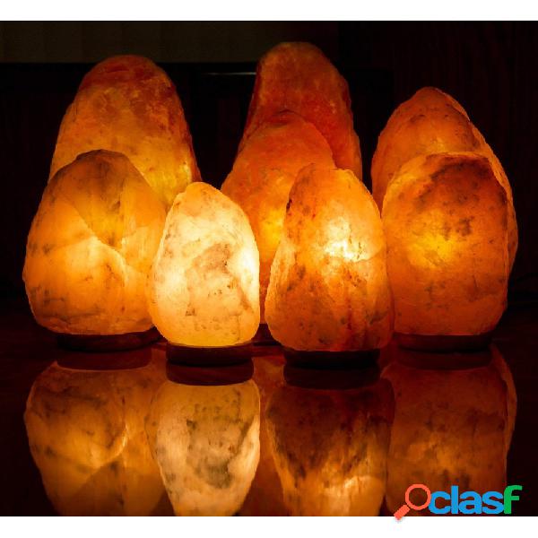 LAMPADA PIETRA DI SALE HIMALAYANO CON BASE IN CEDRO ALLEVIA
