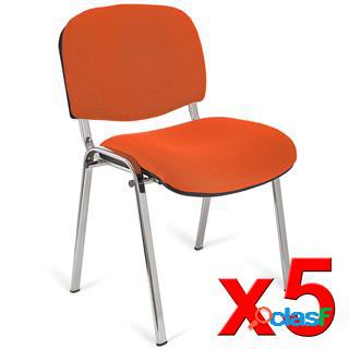 Lotto di 5 Sedie Conferenza MOBY BASE, Comoda e Pratica,