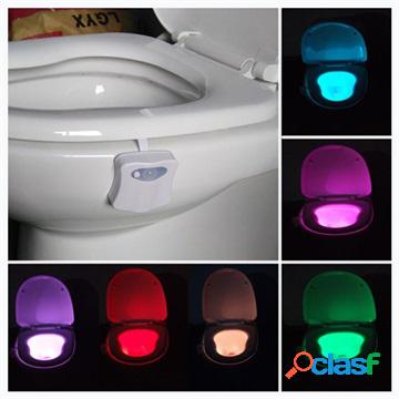 Luce notturna per WC con sensore di movimento a 8 colori