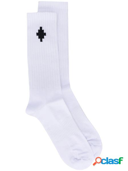 MARCELO BURLON CALZE UOMO CMRA010E20KNI0010110 COTONE BIANCO
